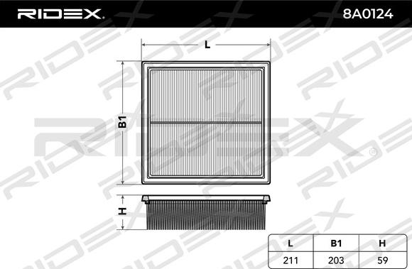 RIDEX 8A0124 - Filtre à air cwaw.fr