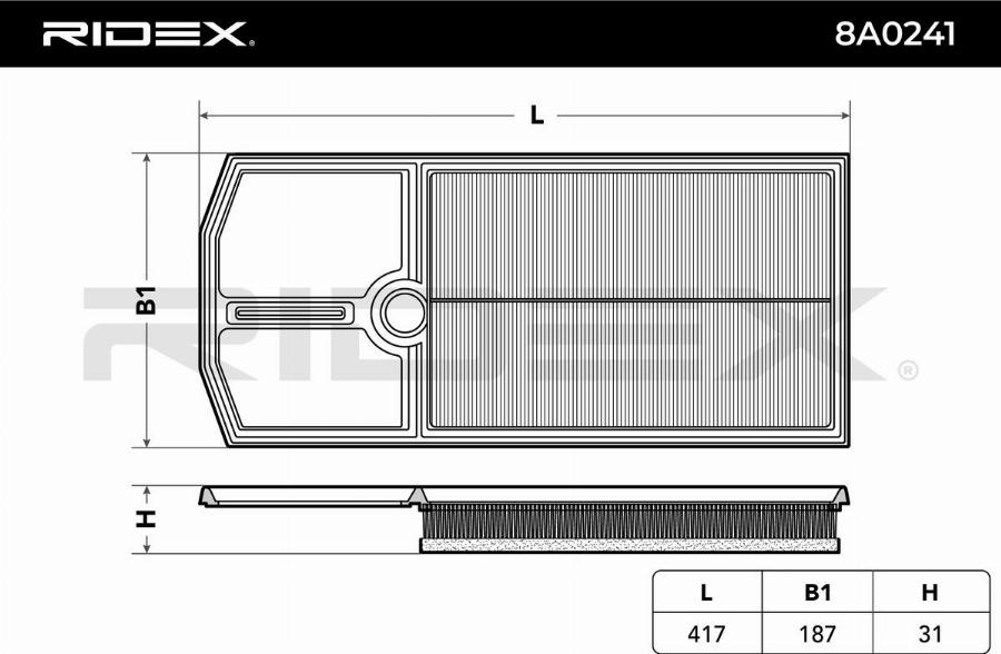 RIDEX 8A0241 - Filtre à air cwaw.fr