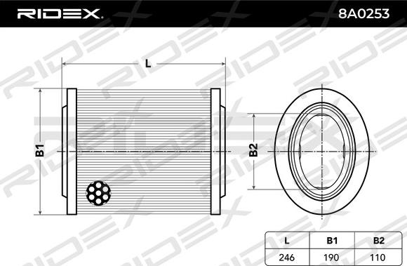 RIDEX 8A0253 - Filtre à air cwaw.fr