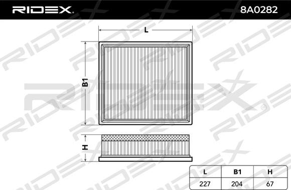 RIDEX 8A0282 - Filtre à air cwaw.fr