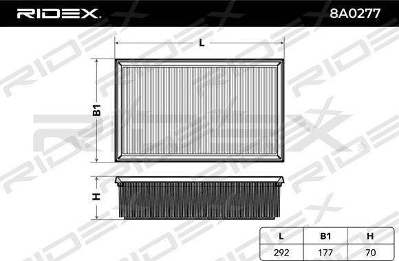 RIDEX 8A0277 - Filtre à air cwaw.fr