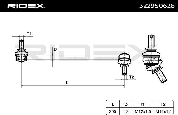 RIDEX 3229S0628 - Entretoise / tige, stabilisateur cwaw.fr