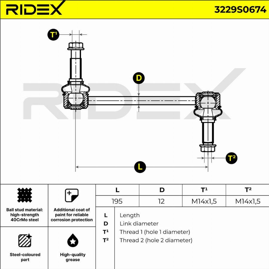 RIDEX 3229S0674 - Entretoise / tige, stabilisateur cwaw.fr