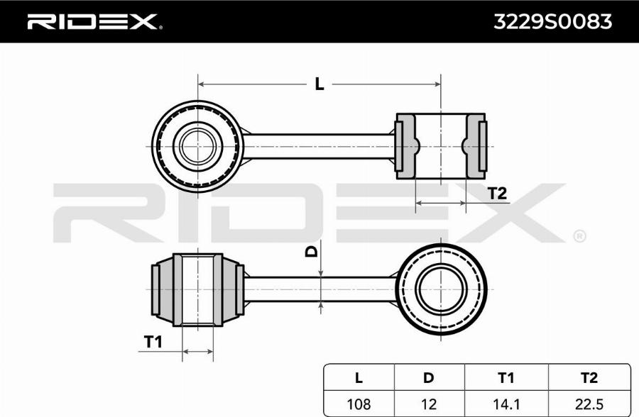 RIDEX 3229S0083 - Entretoise / tige, stabilisateur cwaw.fr