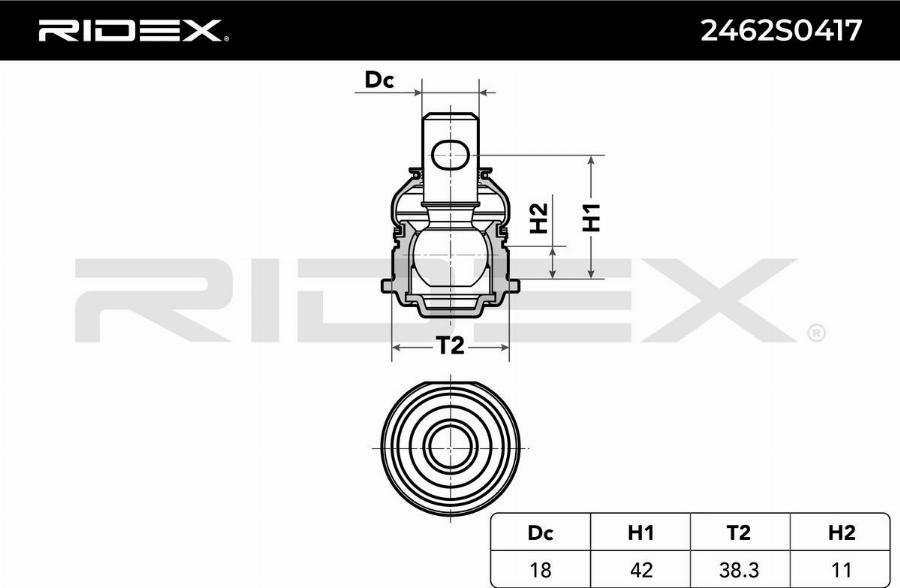 RIDEX 2462S0417 - Rotule de suspension cwaw.fr