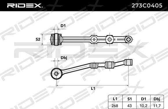 RIDEX 273C0405 - Bras de liaison, suspension de roue cwaw.fr