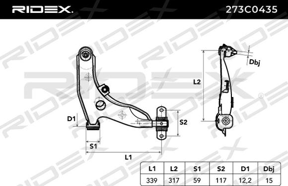 RIDEX 273C0435 - Bras de liaison, suspension de roue cwaw.fr