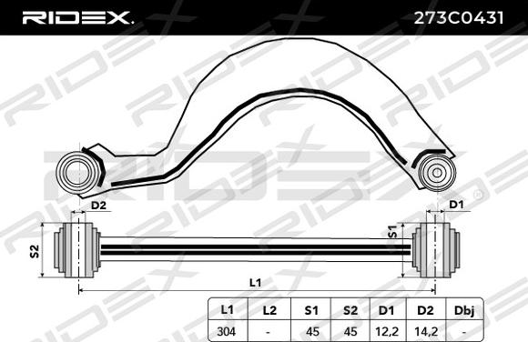 RIDEX 273C0431 - Bras de liaison, suspension de roue cwaw.fr