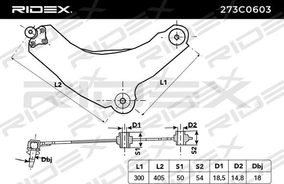 RIDEX 273C0603 - Bras de liaison, suspension de roue cwaw.fr