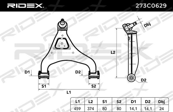 RIDEX 273C0629 - Bras de liaison, suspension de roue cwaw.fr