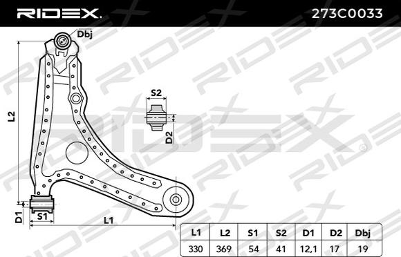 RIDEX 273C0033 - Bras de liaison, suspension de roue cwaw.fr