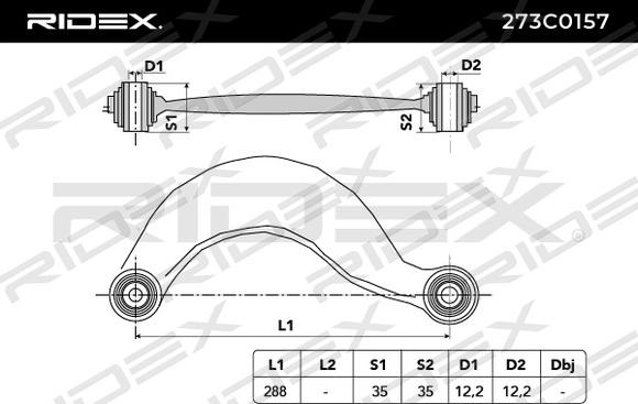 RIDEX 273C0157 - Bras de liaison, suspension de roue cwaw.fr