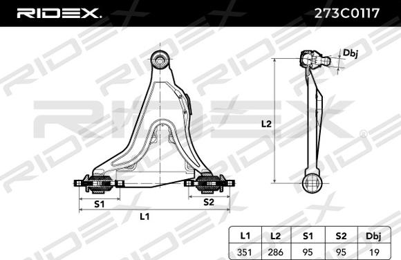 RIDEX 273C0117 - Bras de liaison, suspension de roue cwaw.fr