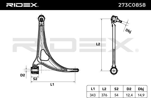 RIDEX 273C0858 - Bras de liaison, suspension de roue cwaw.fr