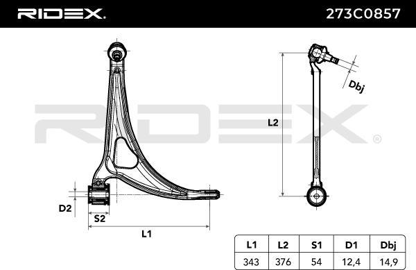 RIDEX 273C0857 - Bras de liaison, suspension de roue cwaw.fr