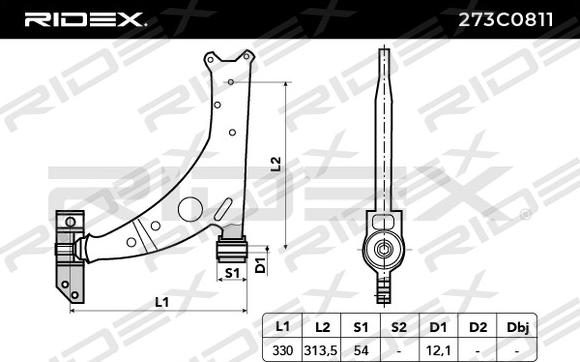 RIDEX 273C0811 - Bras de liaison, suspension de roue cwaw.fr