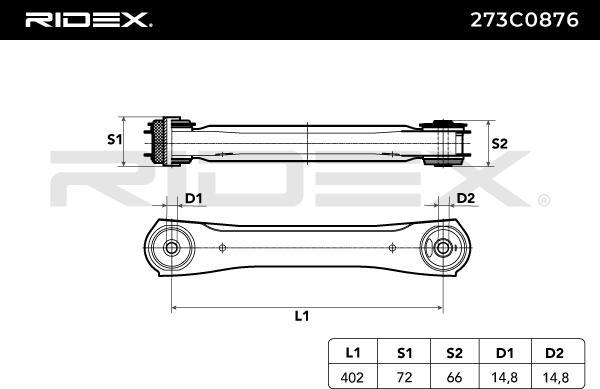 RIDEX 273C0876 - Bras de liaison, suspension de roue cwaw.fr