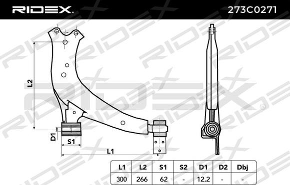 RIDEX 273C0271 - Bras de liaison, suspension de roue cwaw.fr