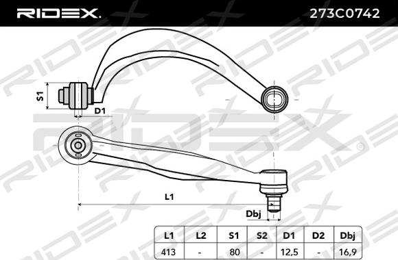 RIDEX 273C0742 - Bras de liaison, suspension de roue cwaw.fr