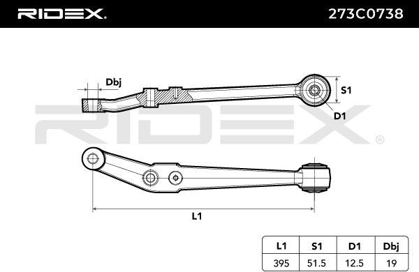 RIDEX 273C0738 - Bras de liaison, suspension de roue cwaw.fr