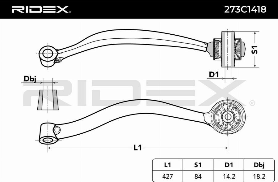 RIDEX 273C1418 - Bras de liaison, suspension de roue cwaw.fr