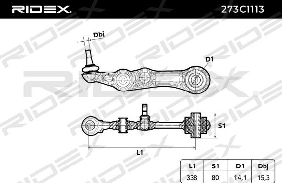 RIDEX 273C1113 - Bras de liaison, suspension de roue cwaw.fr