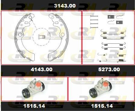 Roadhouse 3143.00 - Jeu de mâchoires de frein cwaw.fr