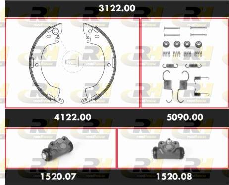 Roadhouse 3122.00 - Jeu de mâchoires de frein cwaw.fr