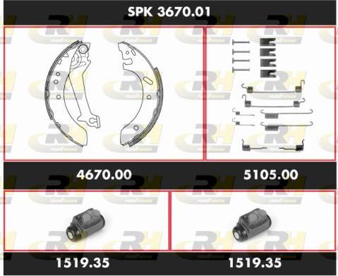 Roadhouse SPK 3670.01 - Jeu de mâchoires de frein cwaw.fr