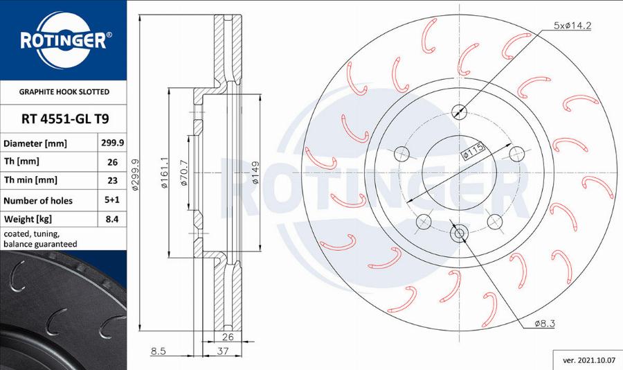 Rotinger RT 4551-GL T9 - Disque de frein cwaw.fr