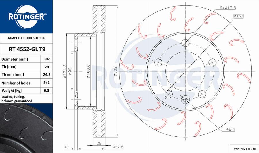 Rotinger RT 4552-GL T9 - Disque de frein cwaw.fr