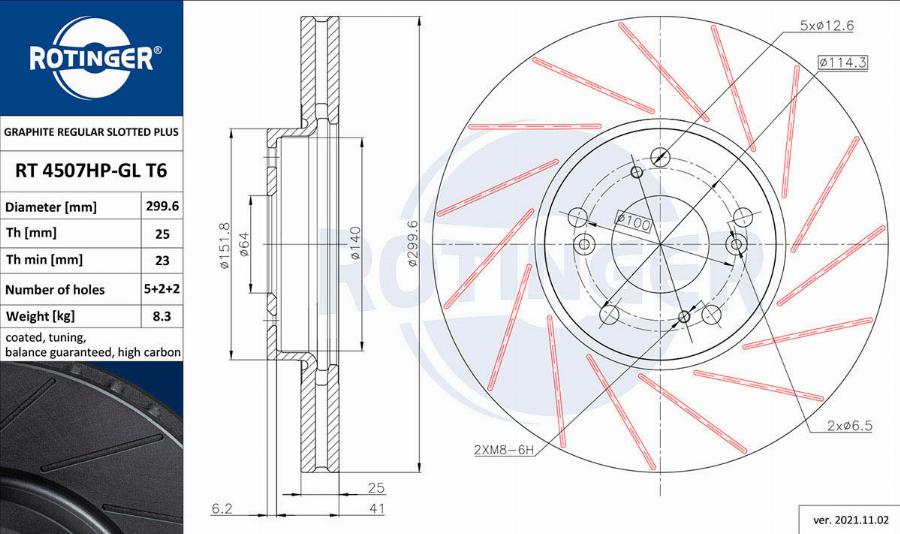 Rotinger RT 4507HP-GL T6 - Disque de frein cwaw.fr