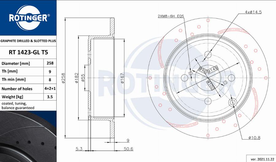 Rotinger RT 1423-GL T5 - Disque de frein cwaw.fr