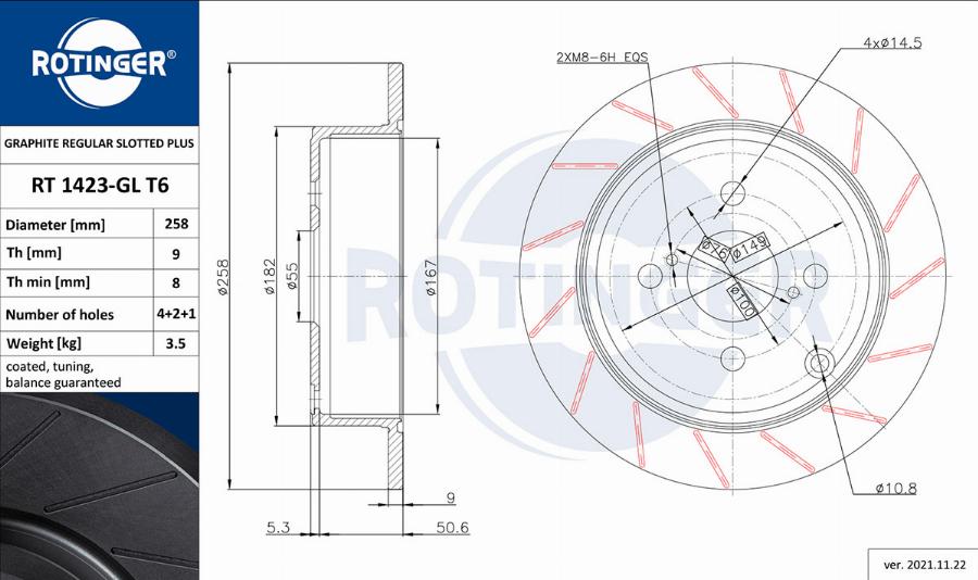 Rotinger RT 1423-GL T6 - Disque de frein cwaw.fr