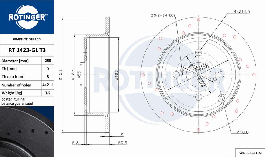 Rotinger RT 1423-GL T3 - Disque de frein cwaw.fr