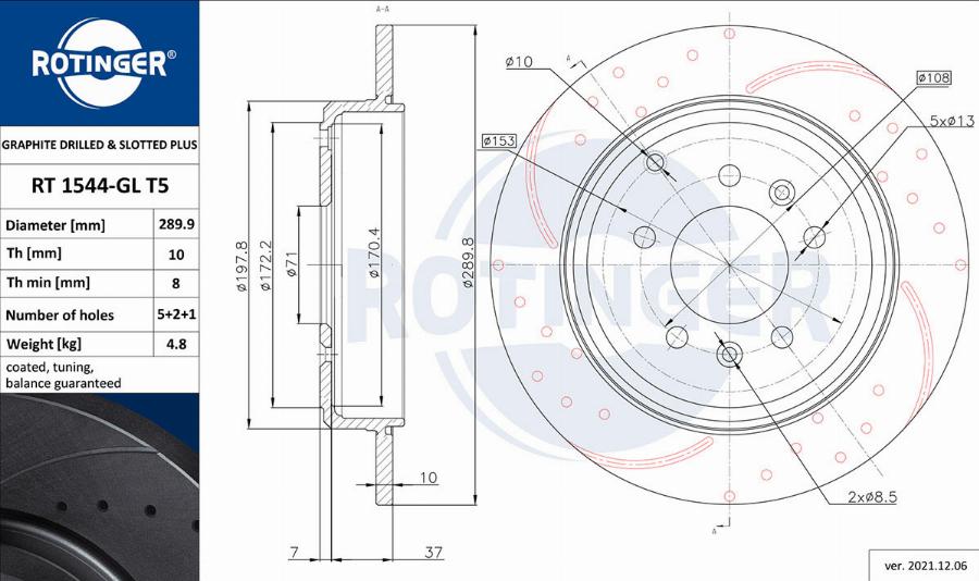 Rotinger RT 1544-GL T5 - Disque de frein cwaw.fr