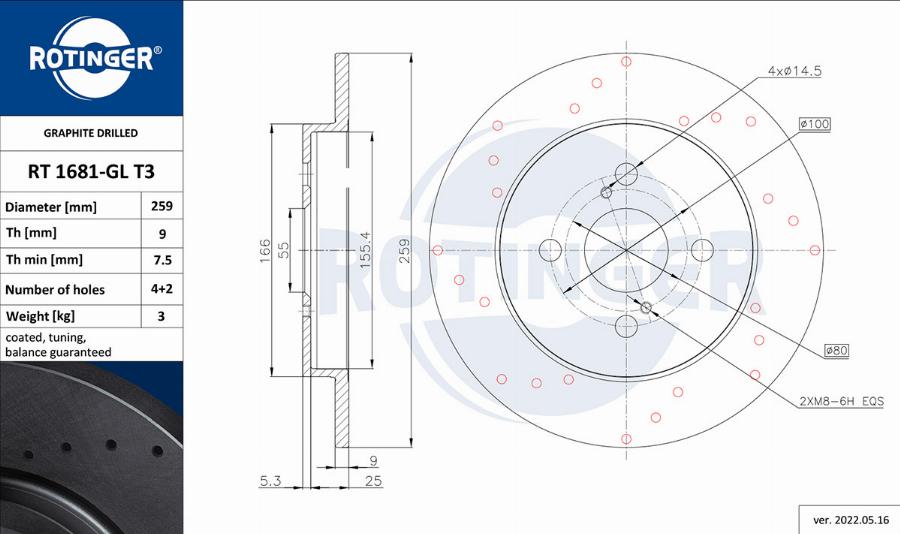 Rotinger RT 1681-GL T3 - Disque de frein cwaw.fr