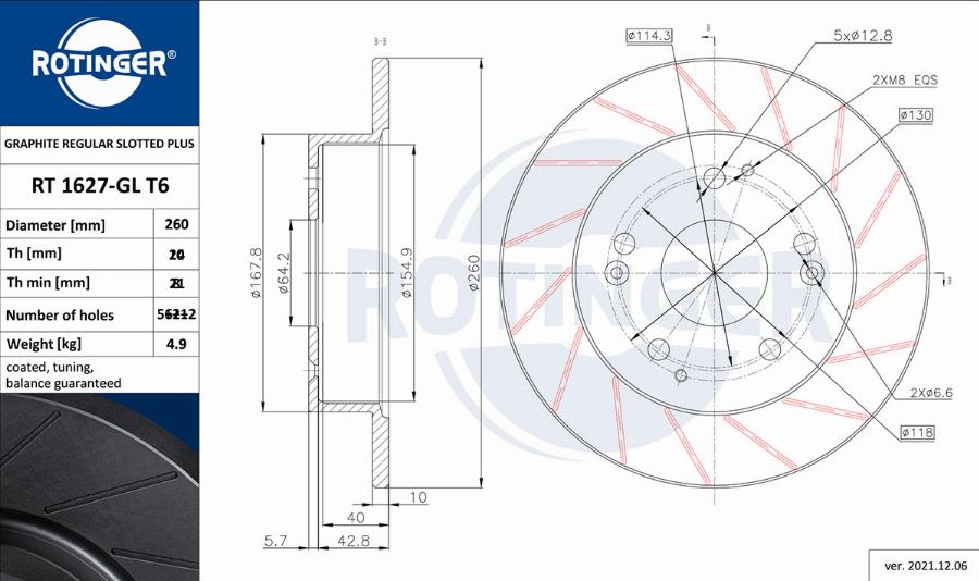 Rotinger RT 1627-GL T6 - Disque de frein cwaw.fr