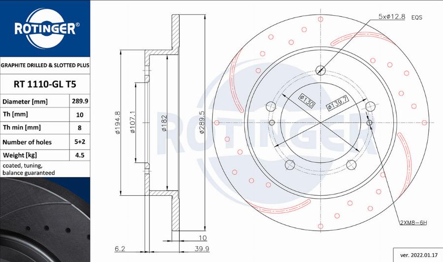 Rotinger RT 1110-GL T5 - Disque de frein cwaw.fr