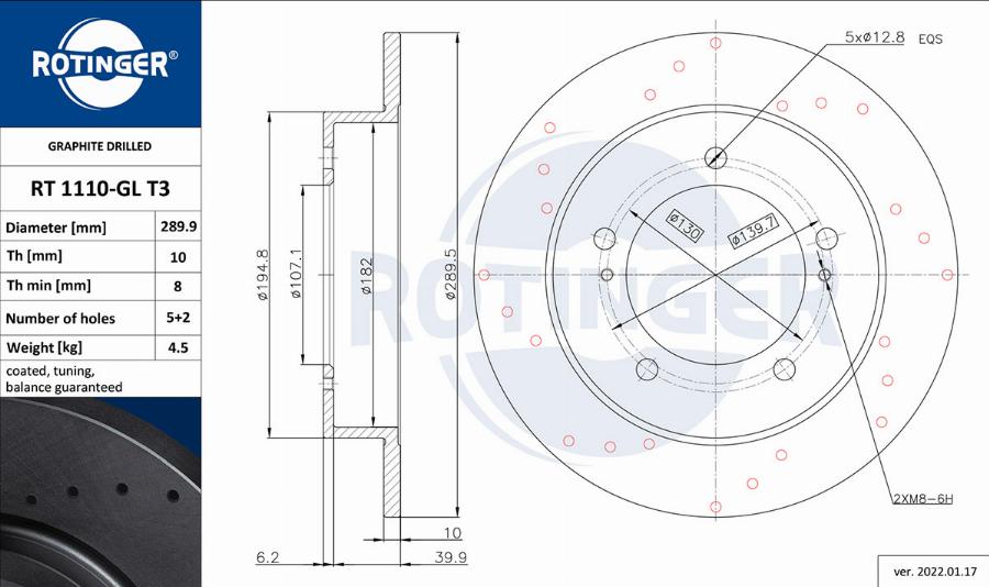 Rotinger RT 1110-GL T3 - Disque de frein cwaw.fr