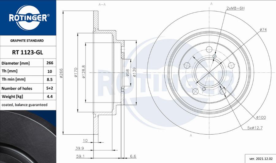 Rotinger RT 1123-GL - Disque de frein cwaw.fr