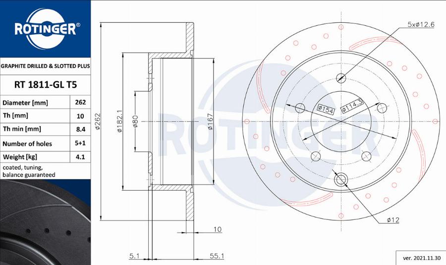 Rotinger RT 1811-GL T5 - Disque de frein cwaw.fr