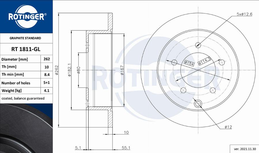 Rotinger RT 1811-GL - Disque de frein cwaw.fr