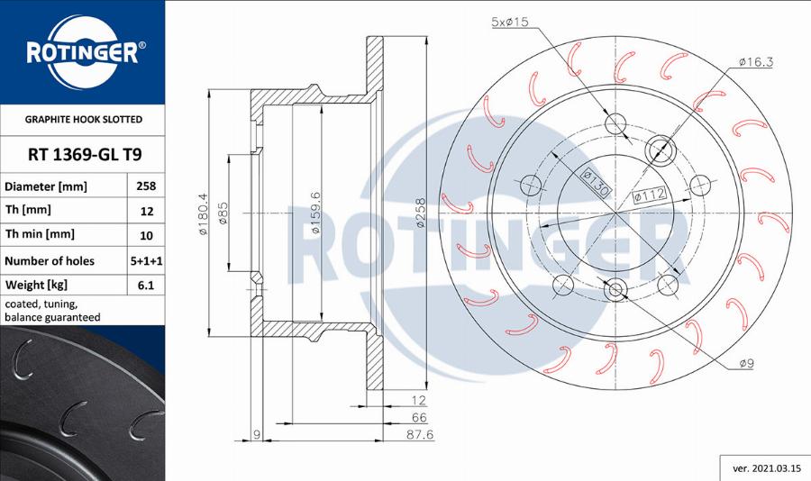 Rotinger RT 1369-GL T9 - Disque de frein cwaw.fr