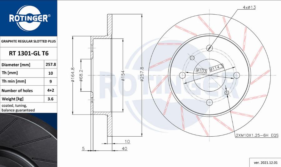 Rotinger RT 1301-GL T6 - Disque de frein cwaw.fr