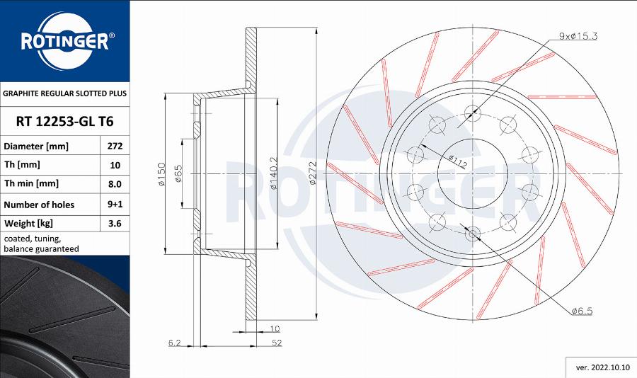 Rotinger RT 12253-GL T6 - Disque de frein cwaw.fr