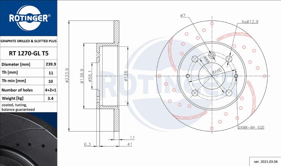 Rotinger RT 1270-GL T5 - Disque de frein cwaw.fr