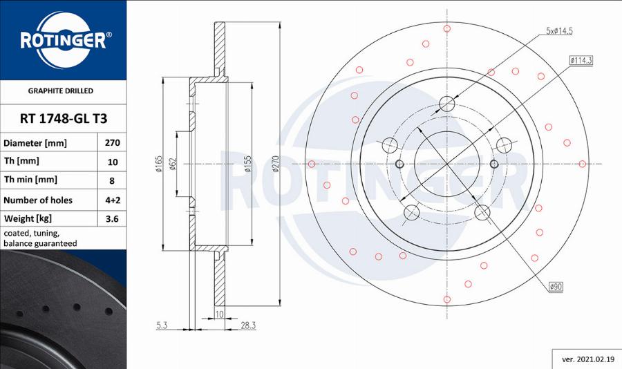 Rotinger RT 1748-GL T3 - Disque de frein cwaw.fr