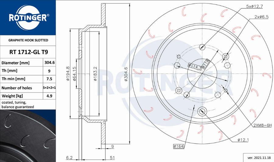 Rotinger RT 1712-GL T9 - Disque de frein cwaw.fr