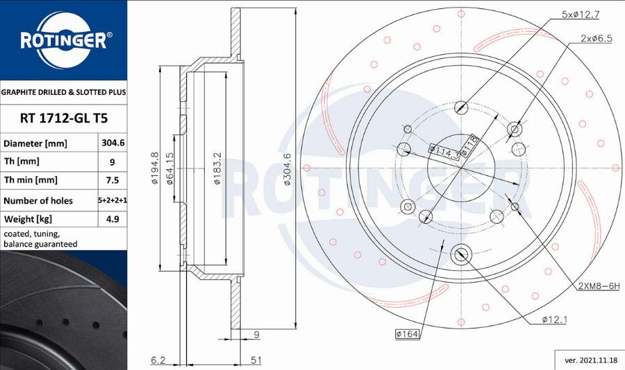 Rotinger RT 1712-GL T5 - Disque de frein cwaw.fr